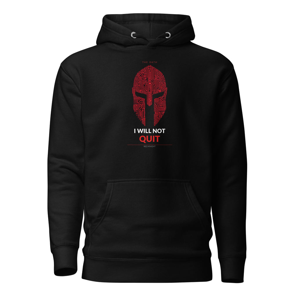 Red Knight pullover hoodie - back view